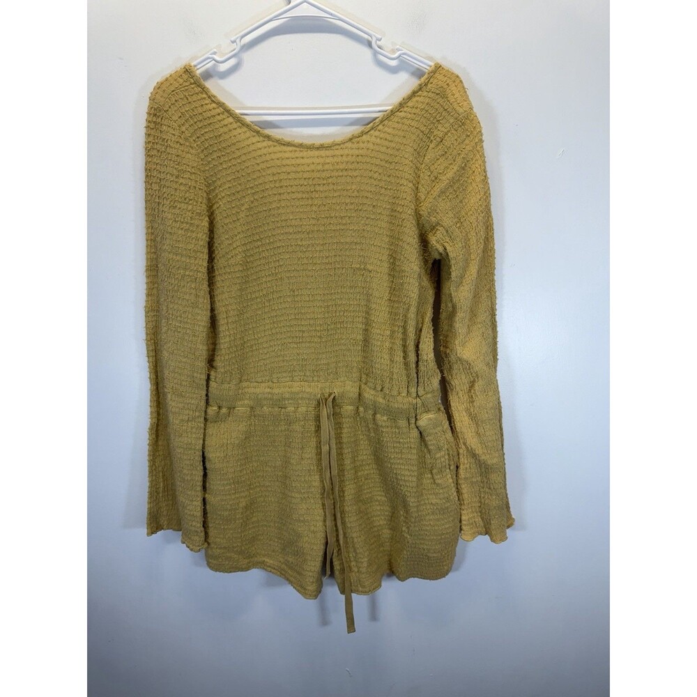 FREE PEOPLE Women’s Laidback Lover Romper Color Sunny Honey Cotton Sz S - Picture 5 of 16